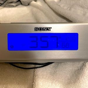 Sony Dream machine. Ambient air temp B/u battery, projector clock, MP3 capable.